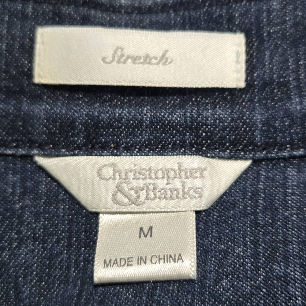 Christoper And Banks Denim Sleeveless Vest with Button Front Size Medium - Picture 5 of 5